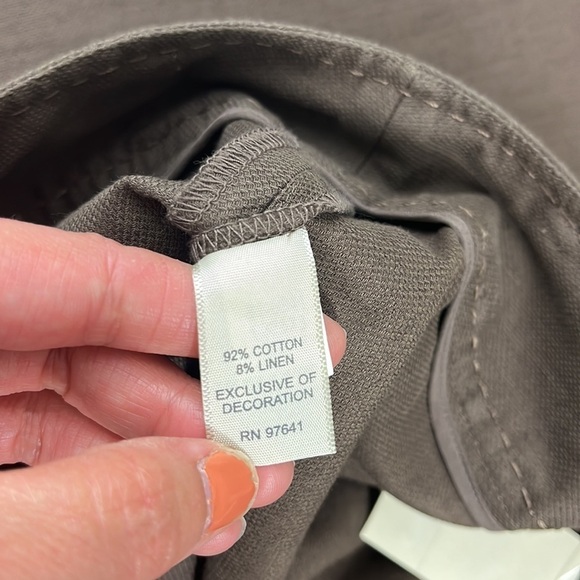 J.Jill Genuine Fit Below Waist Brown Linen Blend Beachy Pants Womens Size 14 NWT - Picture 9 of 11